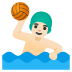 man playing water polo, light skin tone